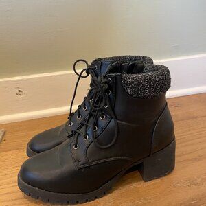 Lace up heel boot